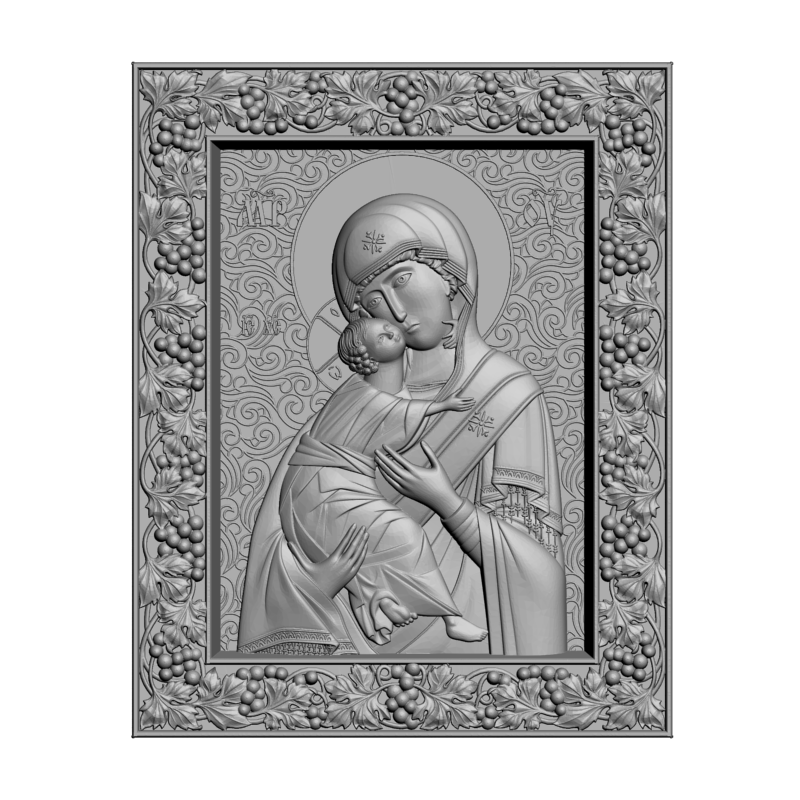 картинка Владимирская Божья Матерь V3-466 3D-STL.COM