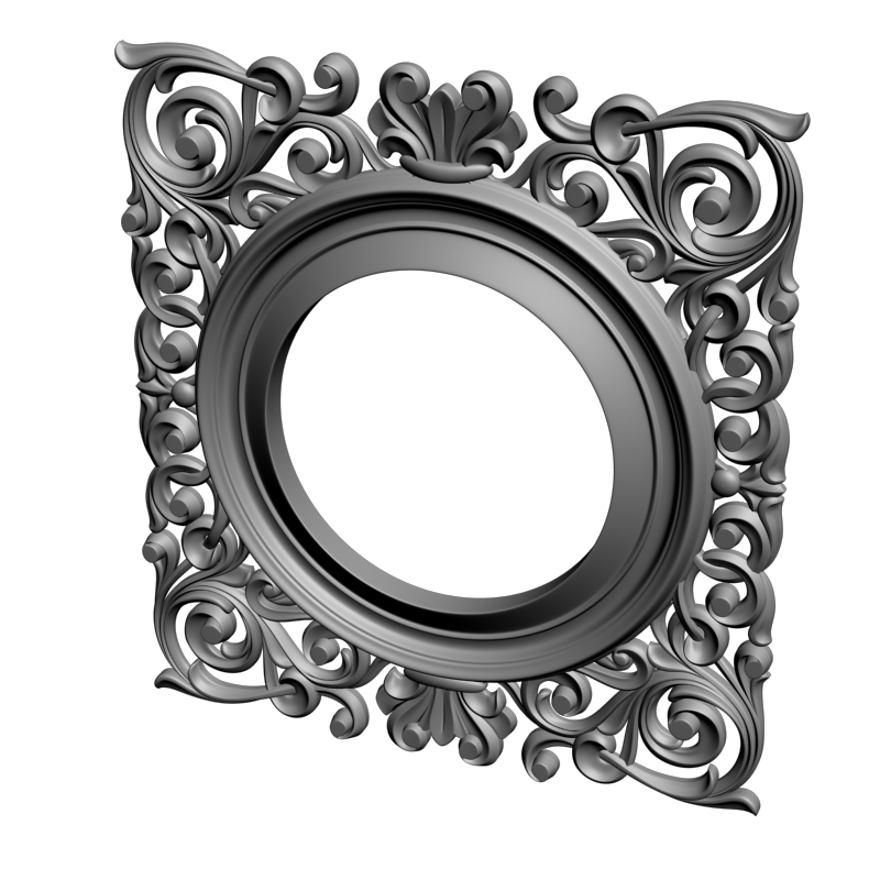 картинка Рама резная круглая D14-439 3D-STL.COM