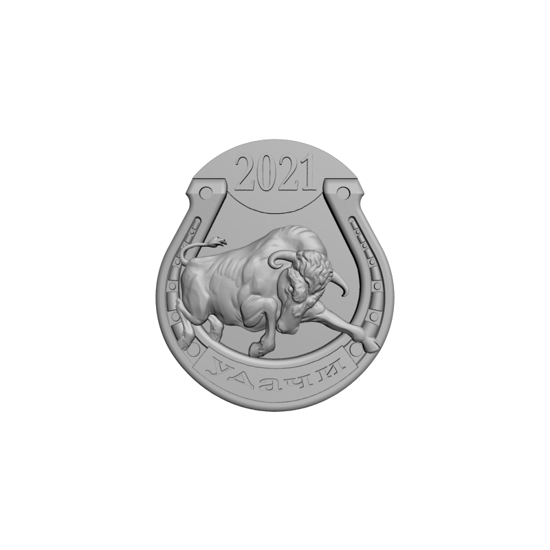 картинка Бык с годом на удачу P4-603 3D-STL.COM