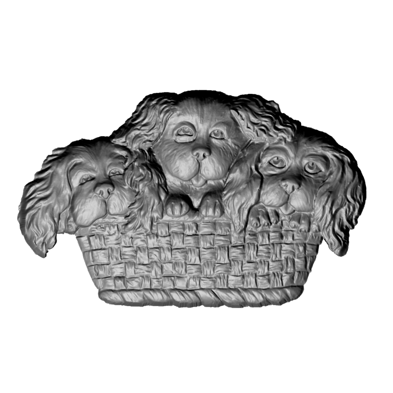 картинка Щенки в корзине F1-292 3D-STL.COM