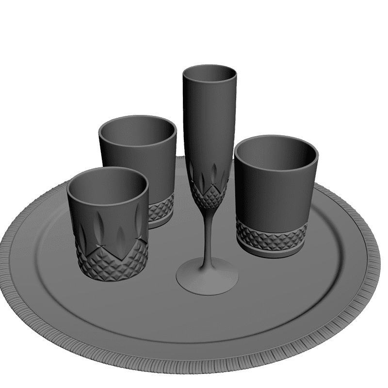 картинка Поднос с посудой H5-012 3D-STL.COM