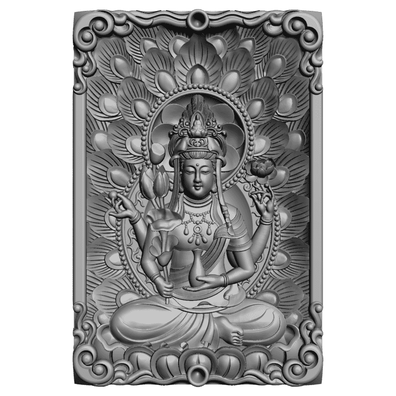 картинка Гуаньинь павлин V9-103 3D-STL.COM