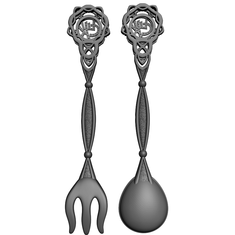 картинка Ложка и вилка H5-127 3D-STL.COM