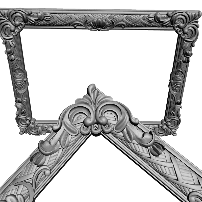 картинка Прямоугольная рама резная D14-096 3D-STL.COM