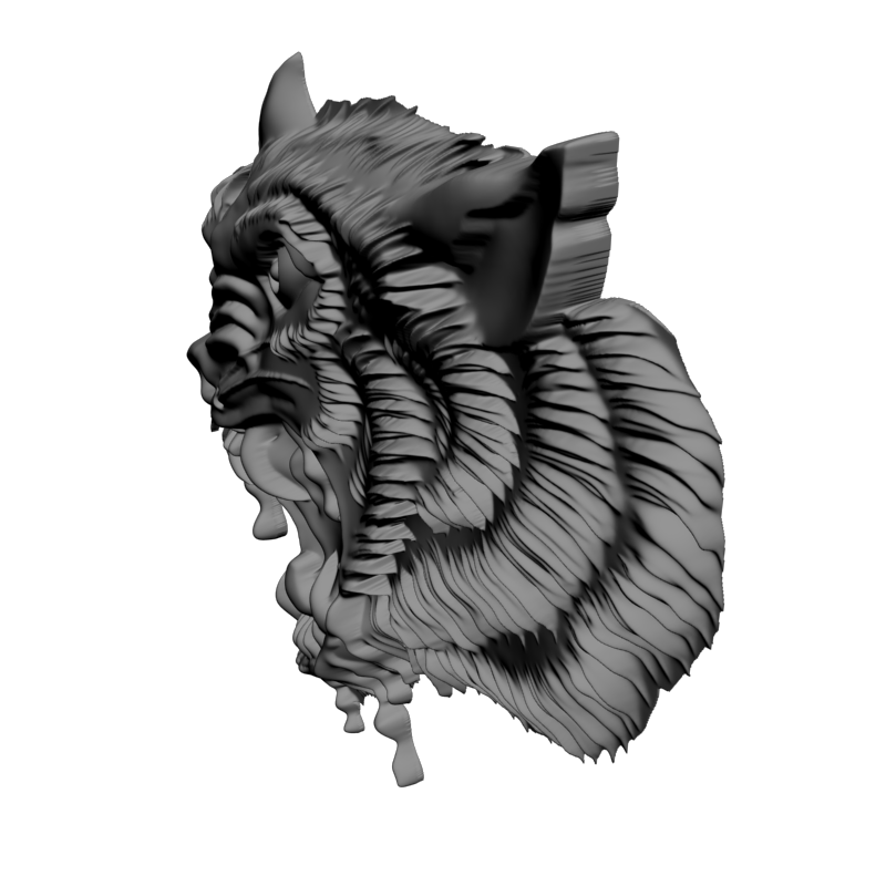 картинка Голова волка F1-221 3D-STL.COM