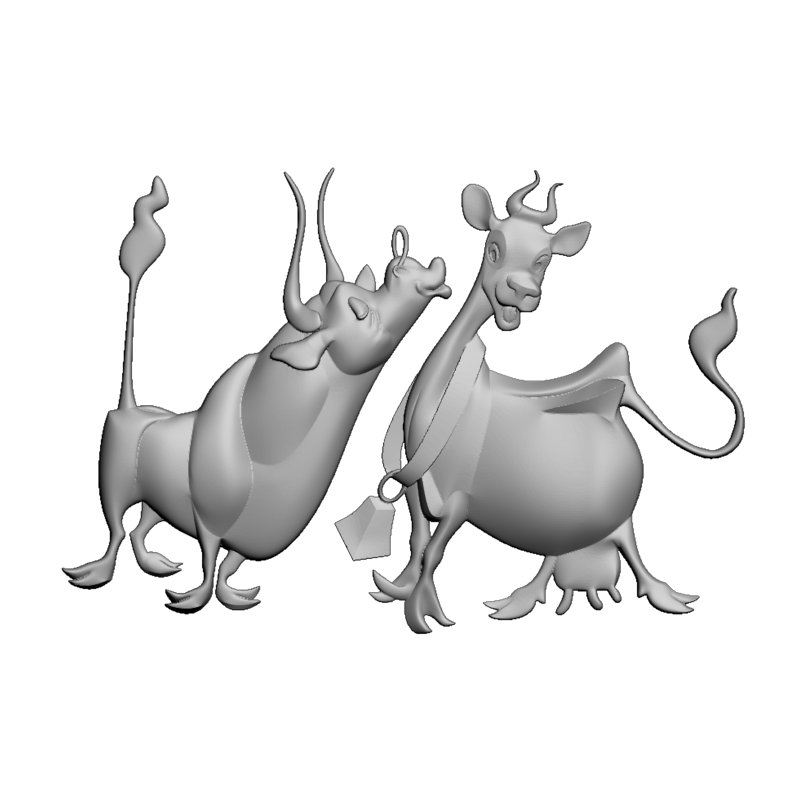 картинка Бык и корова F1-262 3D-STL.COM