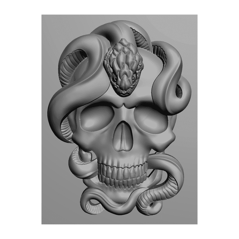 картинка Череп и змея P4-038 3D-STL.COM