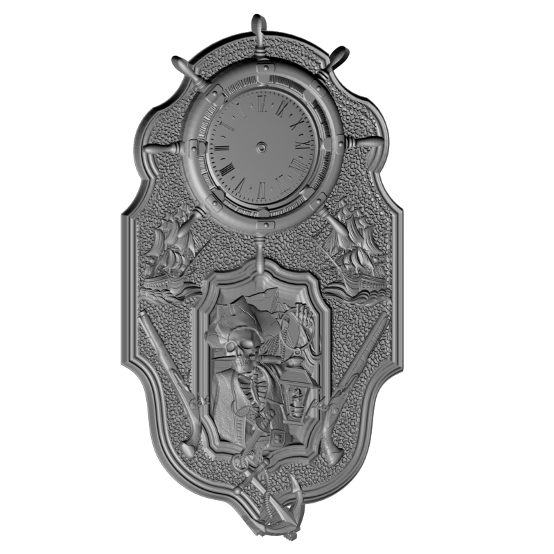 картинка Пиратские часы P3-159 3D-STL.COM