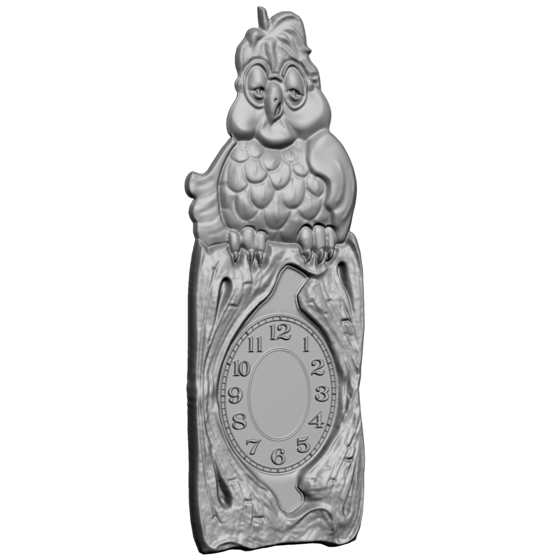 картинка Часы с совой P3-046 3D-STL.COM
