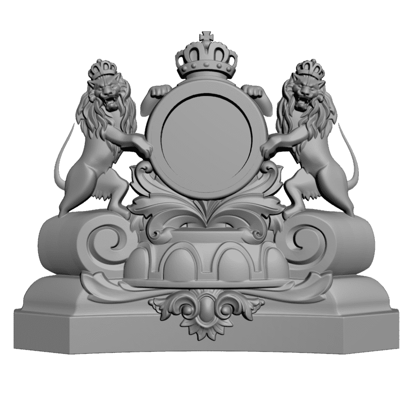 картинка Часы настольные со львами P3-058 3D-STL.COM