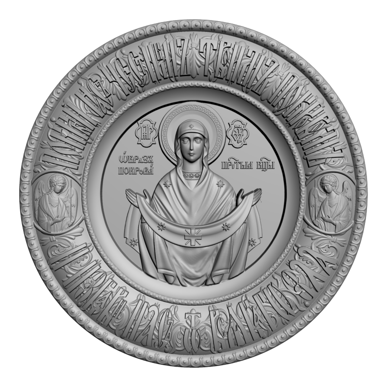 картинка Богородица в круге V3-359 3D-STL.COM
