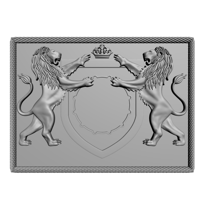 картинка Геральдические львы RG3-093 3D-STL.COM