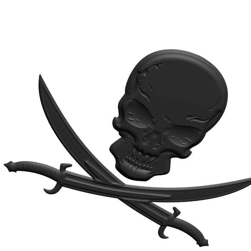 картинка Пиратский череп с ножами P4-394 3D-STL.COM