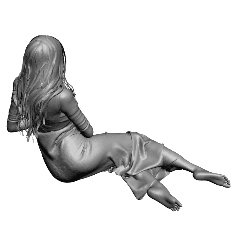 картинка Девочка в платье сидит L3-166 3D-STL.COM