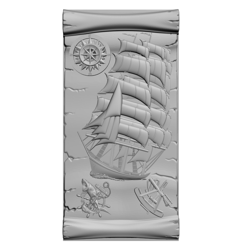 картинка Корабль на пергаменте PI2-094 3D-STL.COM