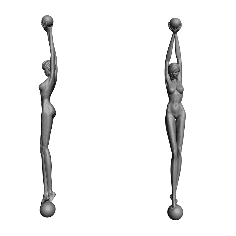 картинка Девушка с мячами L3-110 3D-STL.COM