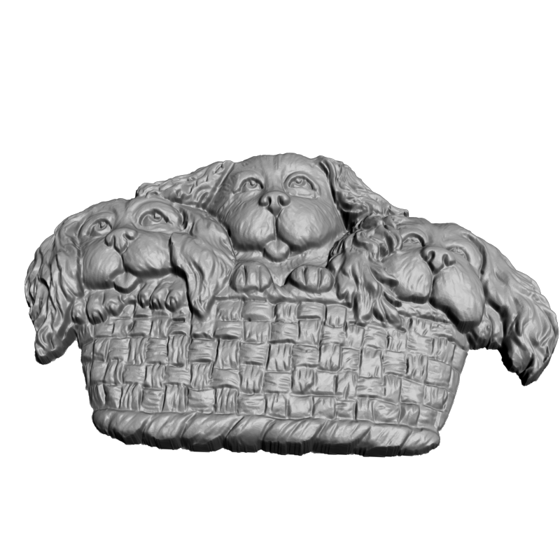 картинка Щенки в корзине F1-292 3D-STL.COM