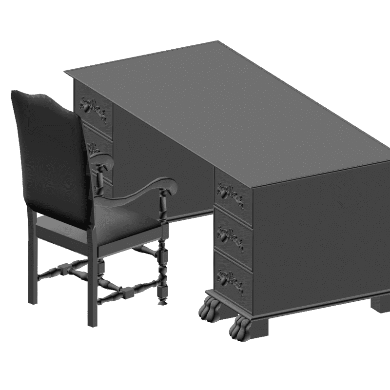 картинка Письменный стол + стул M8-082 3D-STL.COM