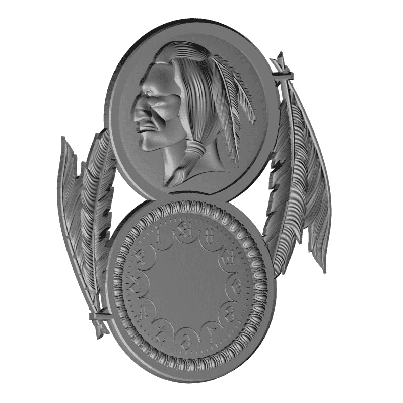 картинка Часы с индейцем P3-162 3D-STL.COM