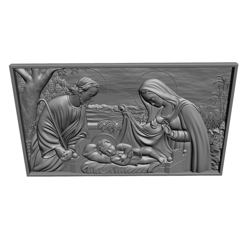 картинка Иисус с родителями D12-193 3D-STL.COM