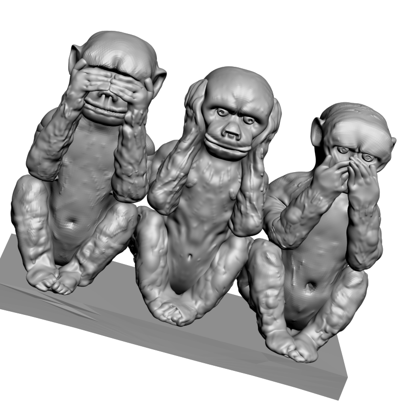 картинка Три обезьянки F1-250 3D-STL.COM