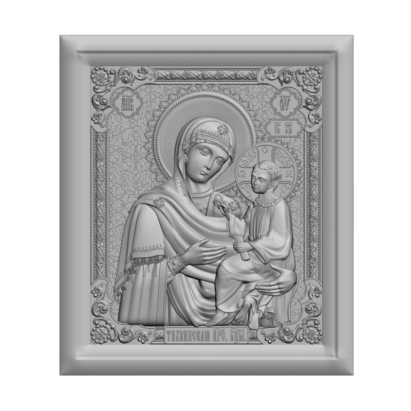 картинка Тихвинская Божья Матерь V3-378 3D-STL.COM