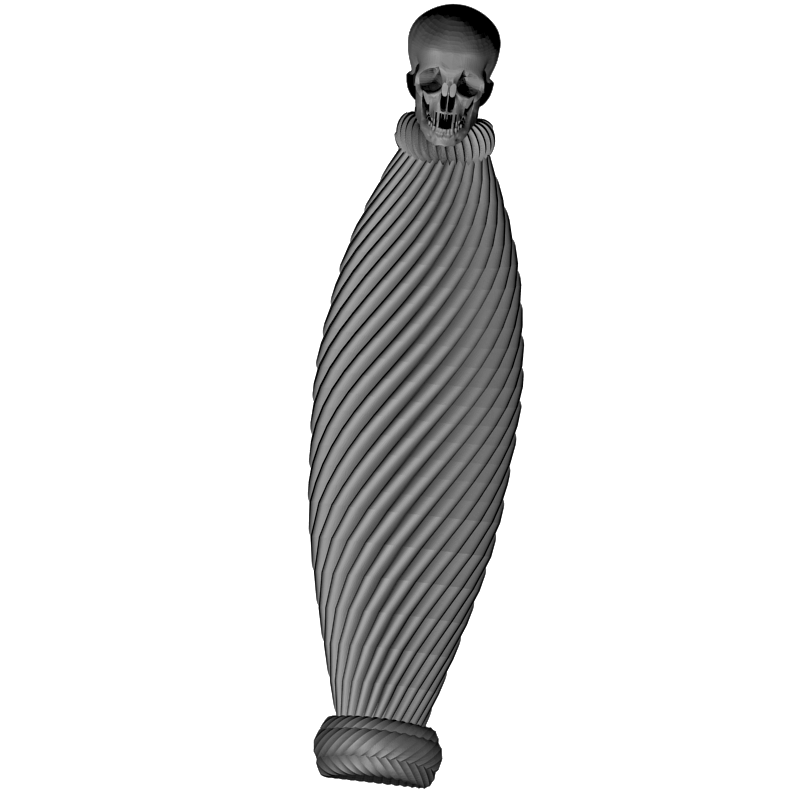 картинка Рукоятка с черепом RO3-025 3D-STL.COM