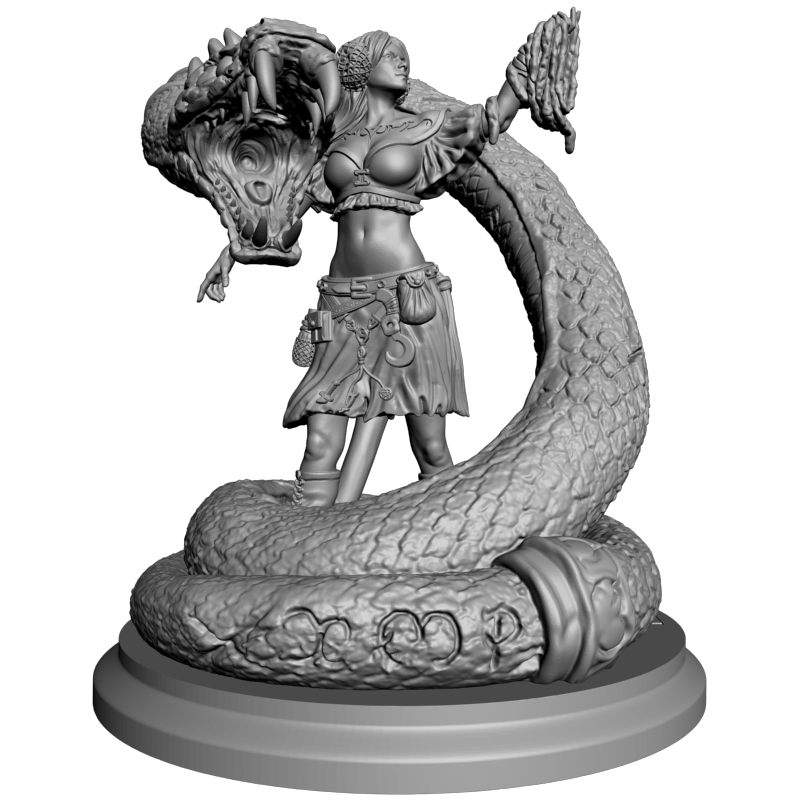 картинка Девушка и змея L3-312 3D-STL.COM