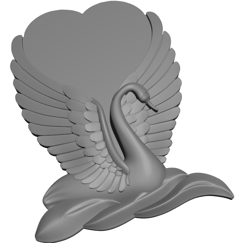 картинка Лебедь и сердце D21-009 3D-STL.COM
