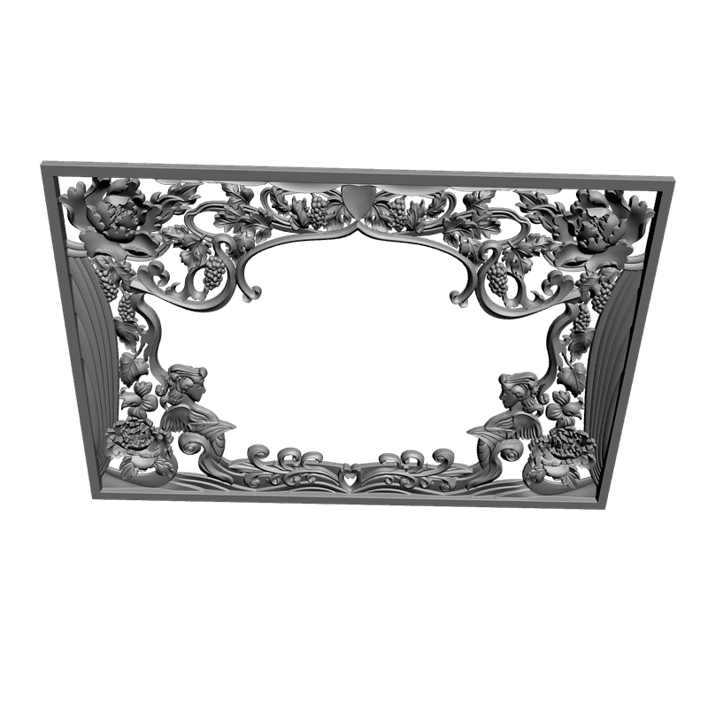 картинка Для зеркала рамка резная D14-164 3D-STL.COM