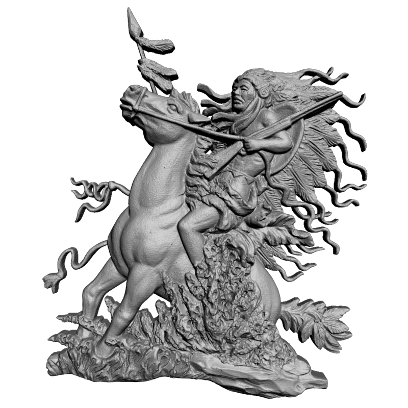 картинка Индеец на коне L1-125 3D-STL.COM