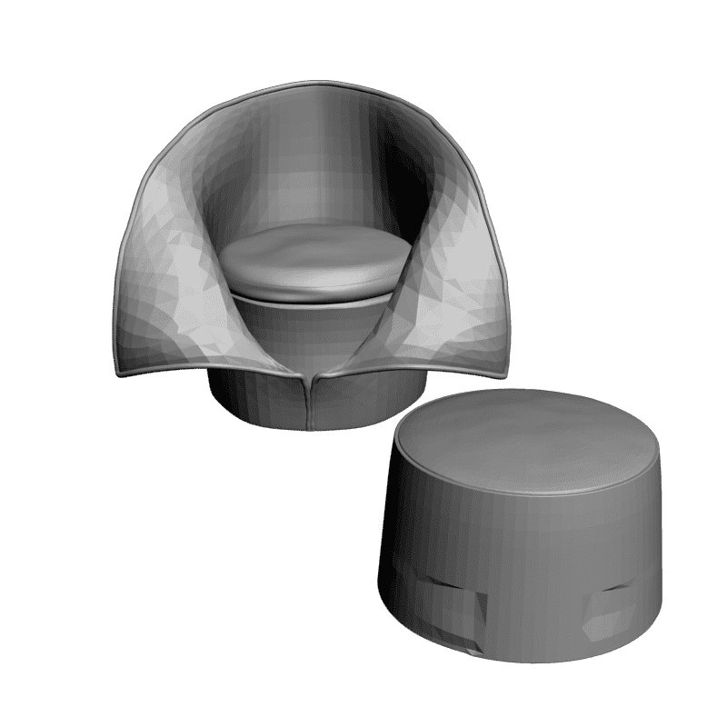 картинка Кресло и столик M3-082 3D-STL.COM