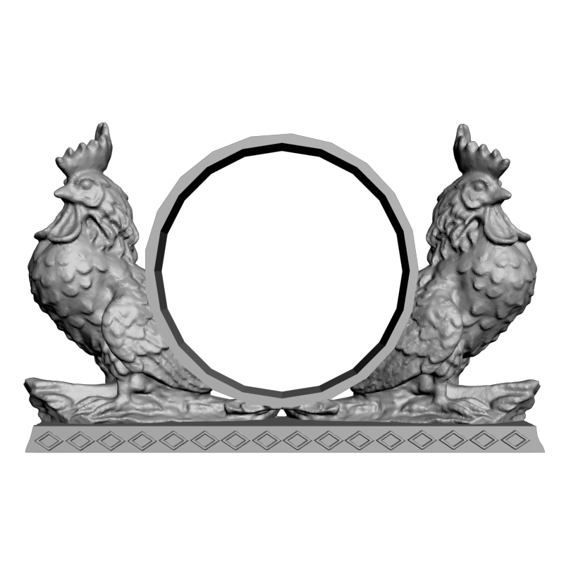 картинка Часы настольные с петухами P3-182 3D-STL.COM