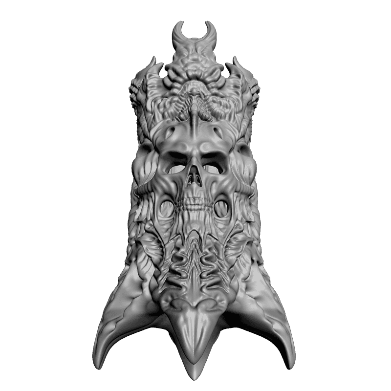 картинка Тотемный столб с черепом crucible P4-140 3D-STL.COM