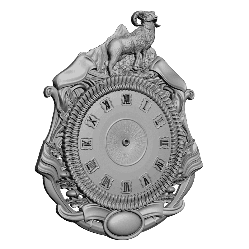 картинка Часы с горным бараном P3-143 3D-STL.COM