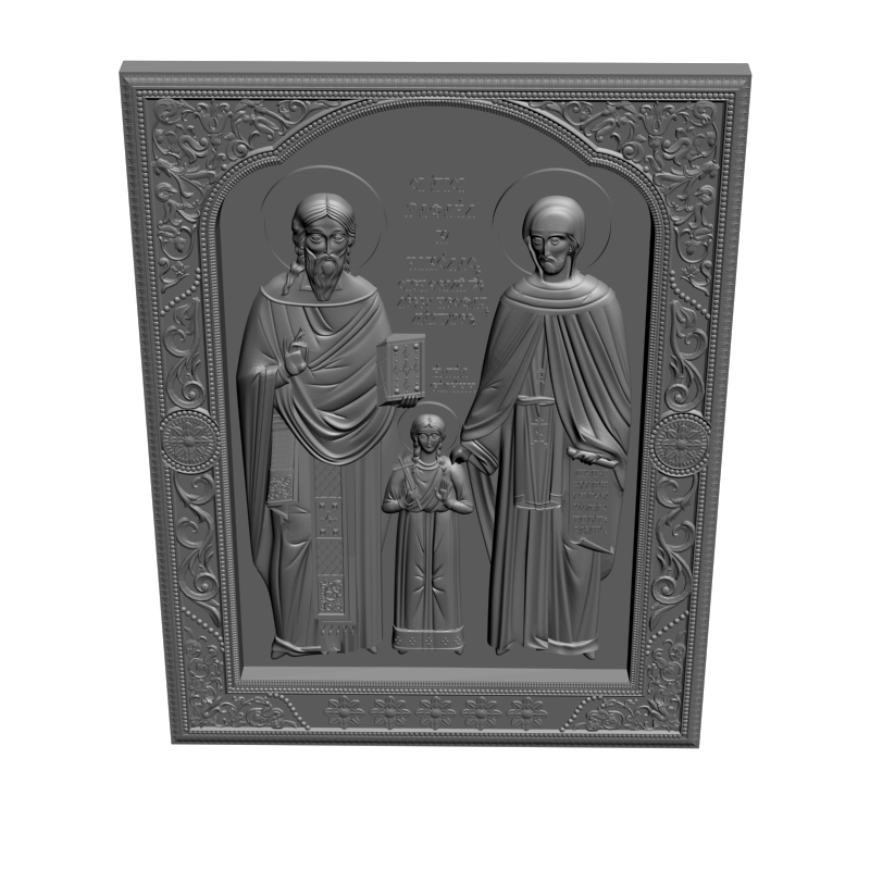картинка Икона Святых великомучеников Рафаила Николая и Ирины V3-460 3D-STL.COM