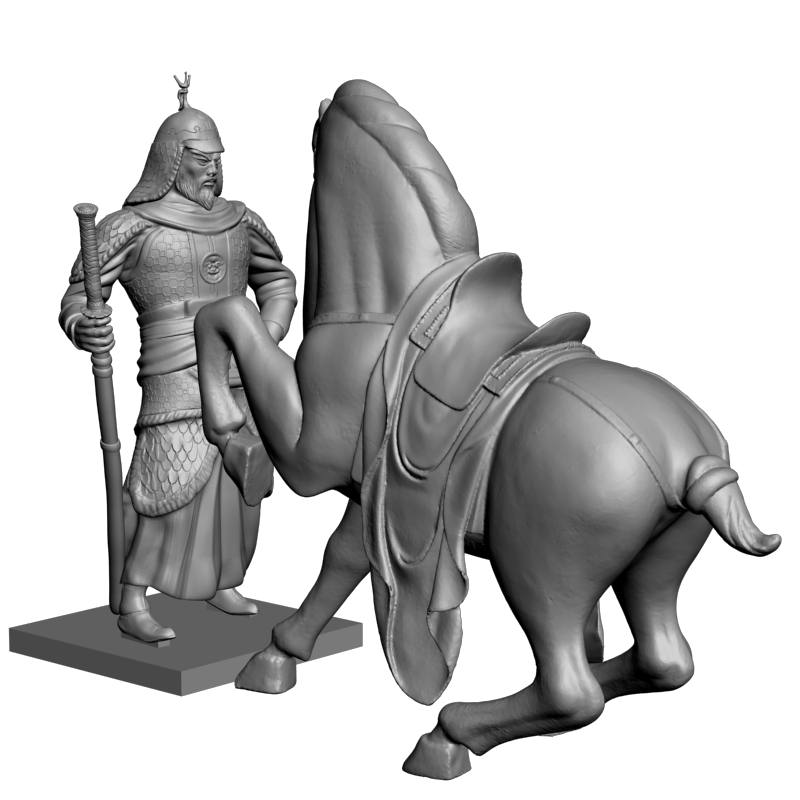 картинка Воин и боевой конь L3-286 3D-STL.COM