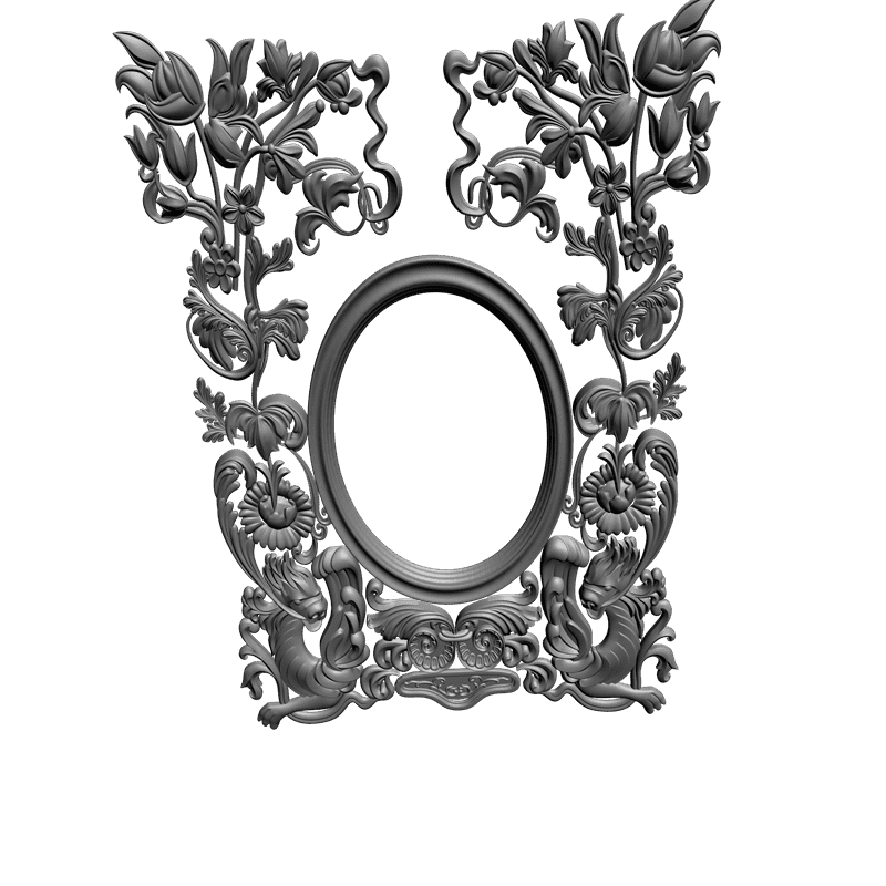картинка Рамка овальная резная D14-177 3D-STL.COM