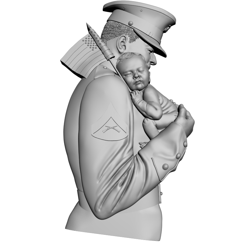 картинка Солдат и ребенок L1-114 3D-STL.COM