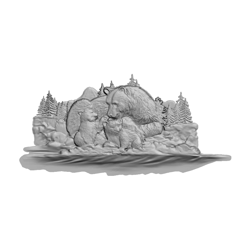 картинка Стая медведей панно F1-314 3D-STL.COM