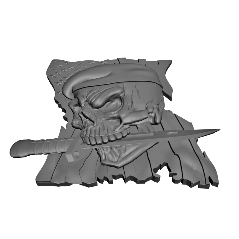 картинка Череп флаг нож P4-491 3D-STL.COM