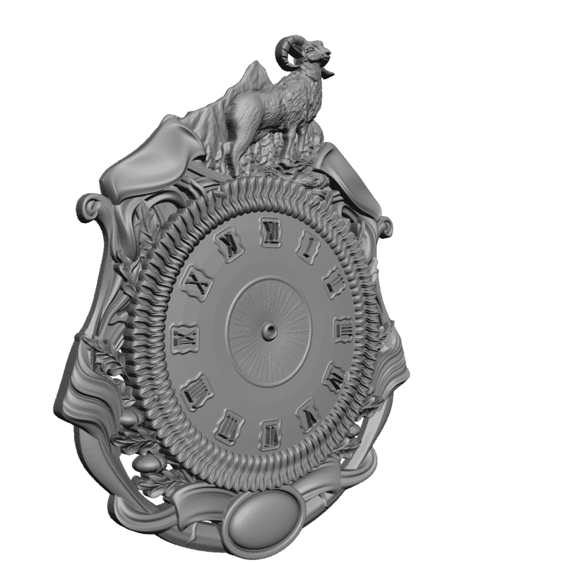 картинка Часы с горным бараном P3-104 3D-STL.COM