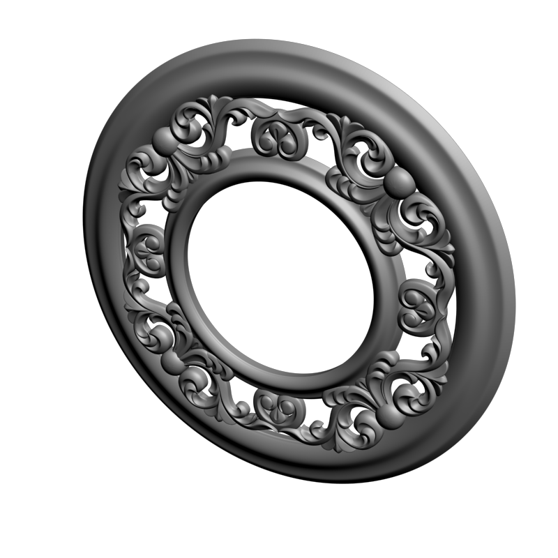 картинка Рама резная круглая D14-440 3D-STL.COM