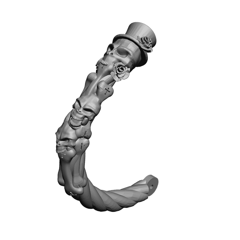 картинка  2 детали. Браслет Череп RY1-007 3D-STL.COM