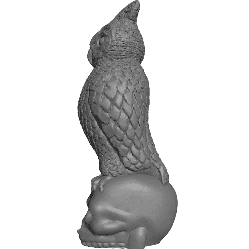 картинка Сова на черепе F3-053 3D-STL.COM