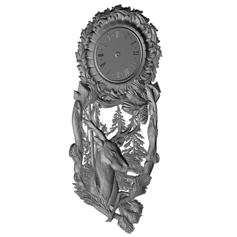 картинка Часы с оленем P3-144 3D-STL.COM