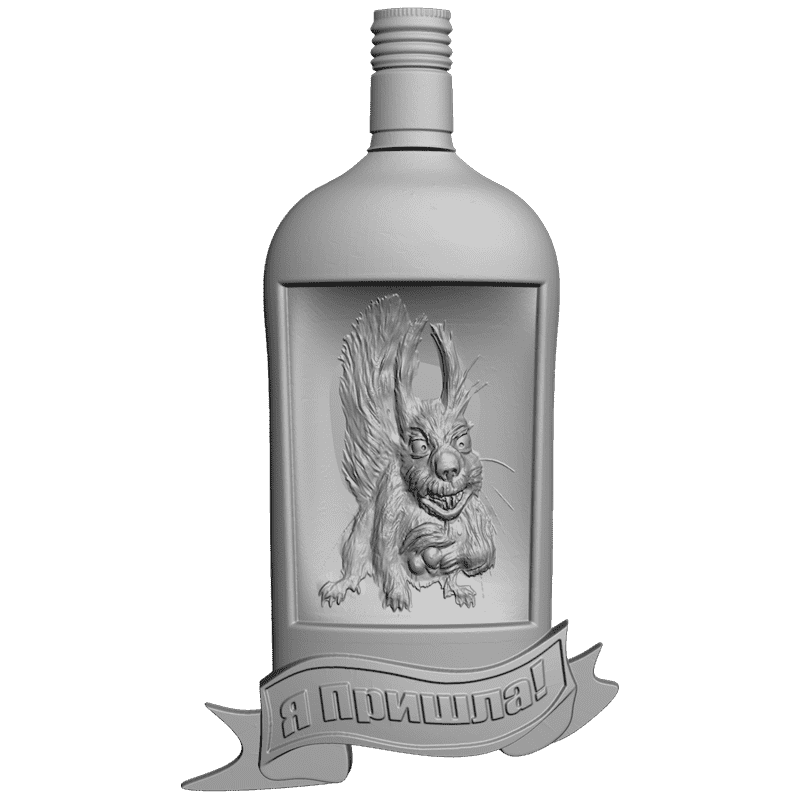 картинка Белочка в бутылочке P4-018 3D-STL.COM