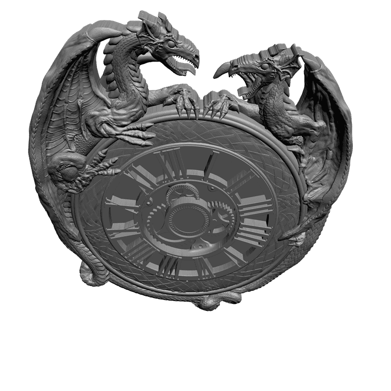 картинка Часы с драконами P3-019 3D-STL.COM