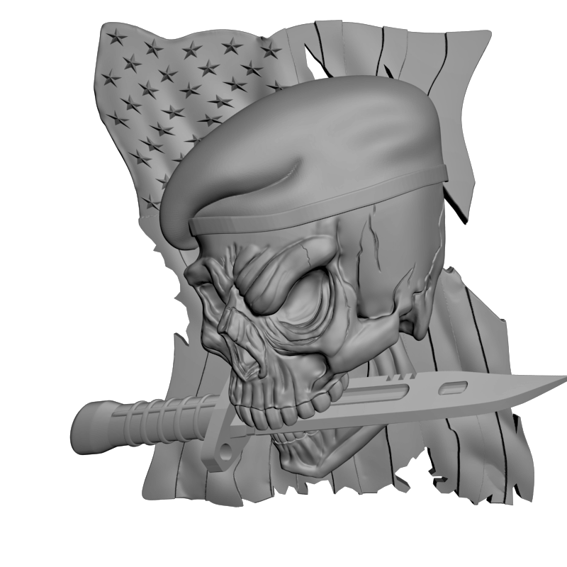 картинка Череп флаг нож P4-491 3D-STL.COM