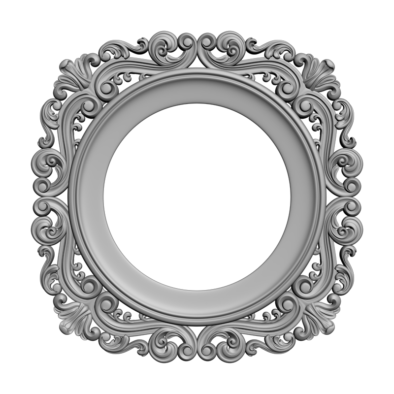 картинка Рама резная круглая D14-435 3D-STL.COM